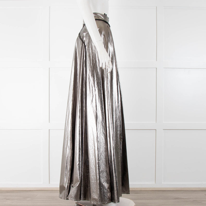 Yang Li Pewter Metallic Maxi Skirt