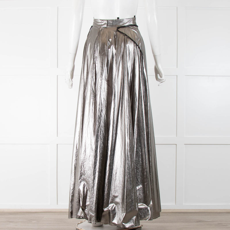 Yang Li Pewter Metallic Maxi Skirt