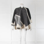 Maje Grey White Print Poncho