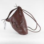 NEOUS Vela Burgundy Red Leather Asymmetrical Backpack