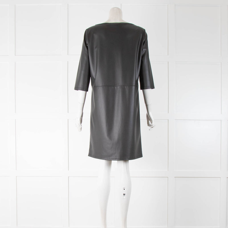 Max Mara Leisure Faux Leather 3/4 Sleeve Dress