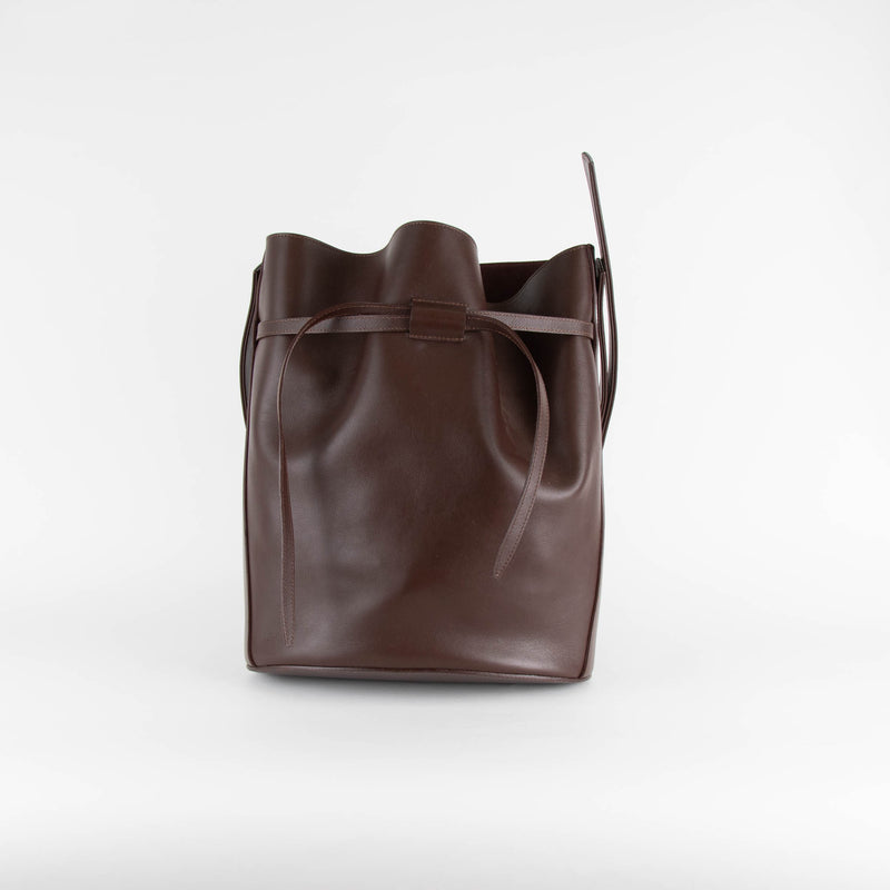 NEOUS Sigma Burgundy Red Leather Bucket Bag