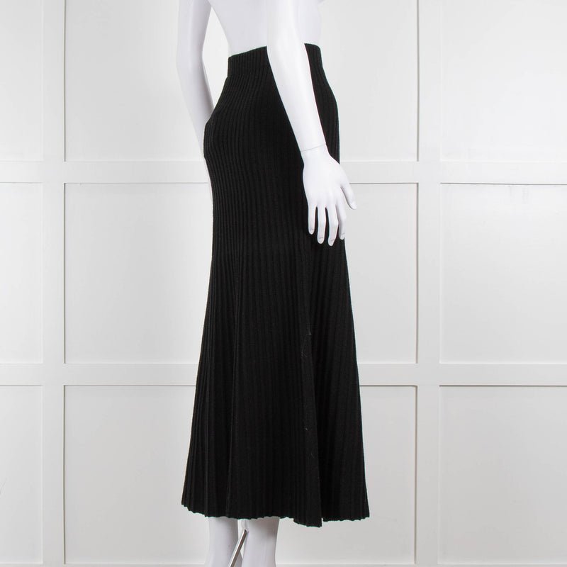 By Malene Birger Black Jumbo Rib Knitted Skirt