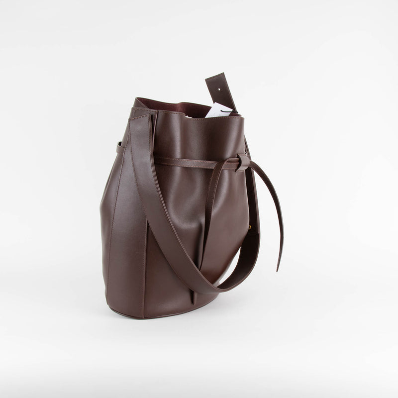 NEOUS Sigma Burgundy Red Leather Bucket Bag