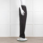 Alexander Wang Black Cotton Poplin Trousers with Logo Waistband