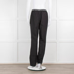 Alexander Wang Black Cotton Poplin Trousers with Logo Waistband