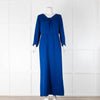 The Fold Royal Blue Shiny Textured Maxi Dress