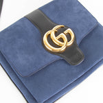 Gucci Navy Suede Arli Shoulder Bag