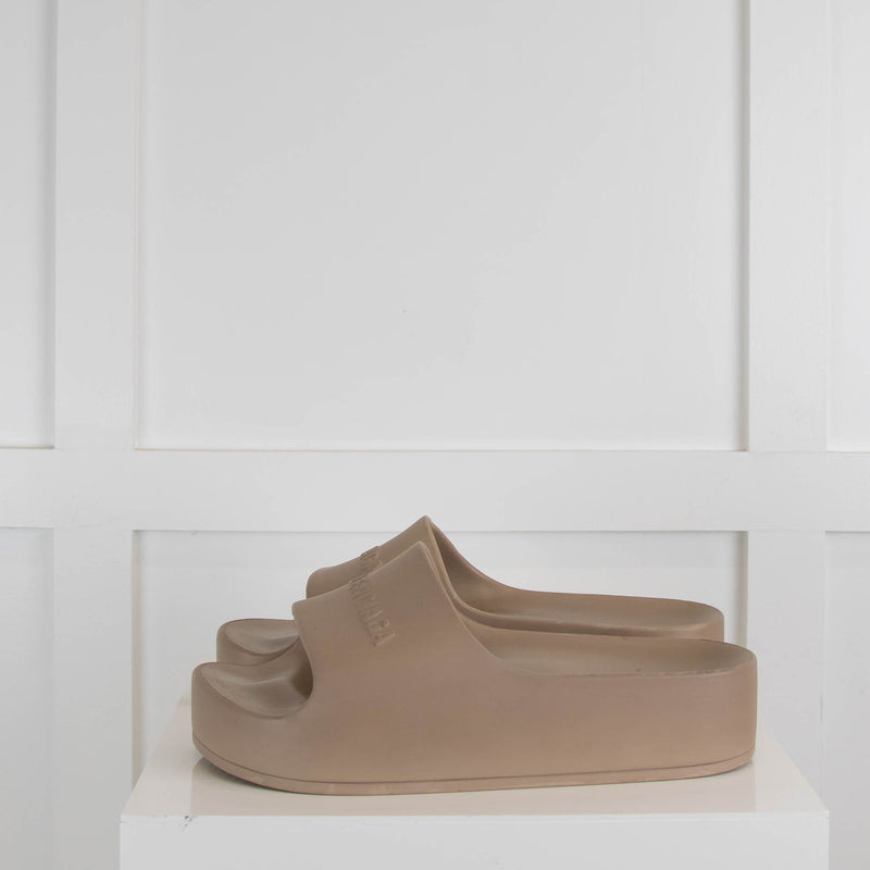 Balenciaga Brown Chunky Slide Sandals