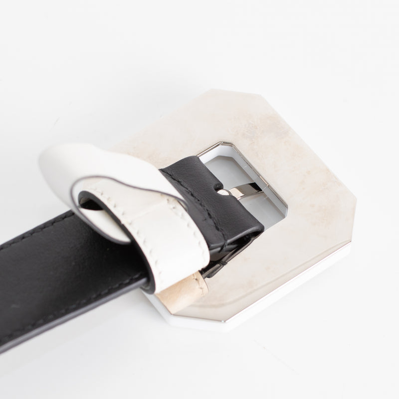 Prada Black White Trim Leather Belt