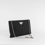 Prada Black Nylon Shoulder Bag with Chain Strap