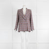 Etoile Isabel Marant Blue Burgundy Check Linen Blazer Jacket