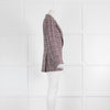 Etoile Isabel Marant Blue Burgundy Check Linen Blazer Jacket