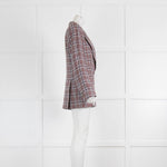 Etoile Isabel Marant Blue Burgundy Check Linen Blazer Jacket