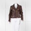 Holland & Cooper Burgundy Leather Biker Jacket