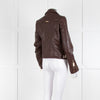 Holland & Cooper Burgundy Leather Biker Jacket