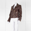 Holland & Cooper Burgundy Leather Biker Jacket