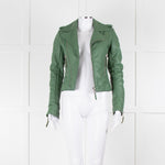 Balenciaga Green Leather Biker Jacket