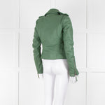 Balenciaga Green Leather Biker Jacket