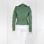 Balenciaga Green Leather Biker Jacket