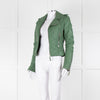 Balenciaga Green Leather Biker Jacket