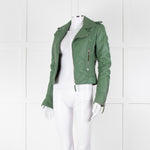 Balenciaga Green Leather Biker Jacket