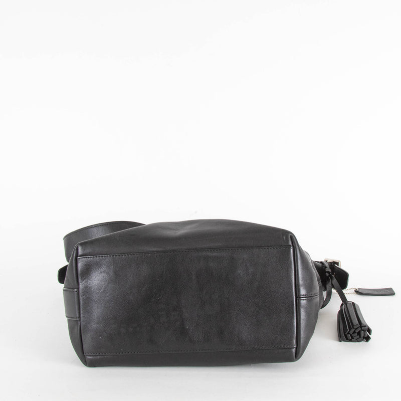 Coach Black Leather Back Zip Pocket Bag