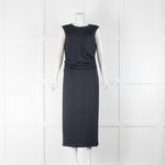 Strenesse Navy Sleeveless Silky Mid Length Dress