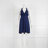 Heidi Klein Navy Blue Halter Neck Gold Trim Sundress