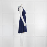 Heidi Klein Navy Blue Halter Neck Gold Trim Sundress