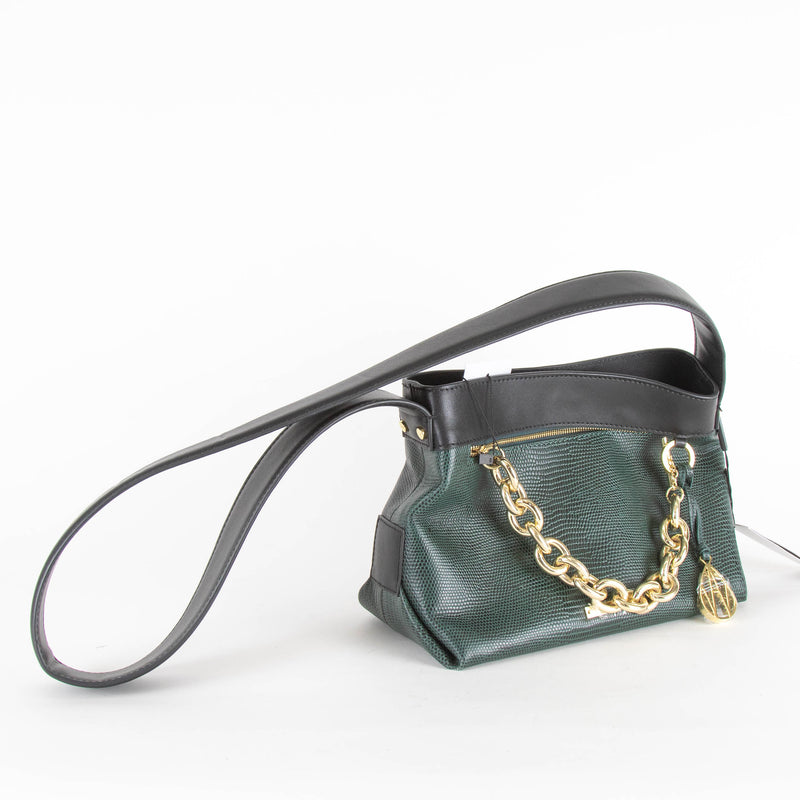 Amanda Wakeley Mini Rockwell Green and Black Chain Detail