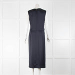 Strenesse Navy Sleeveless Silky Mid Length Dress