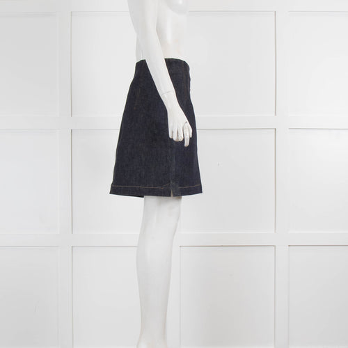 Diane Von Furstenberg Blue Denim Front Pocket Mini Skirt