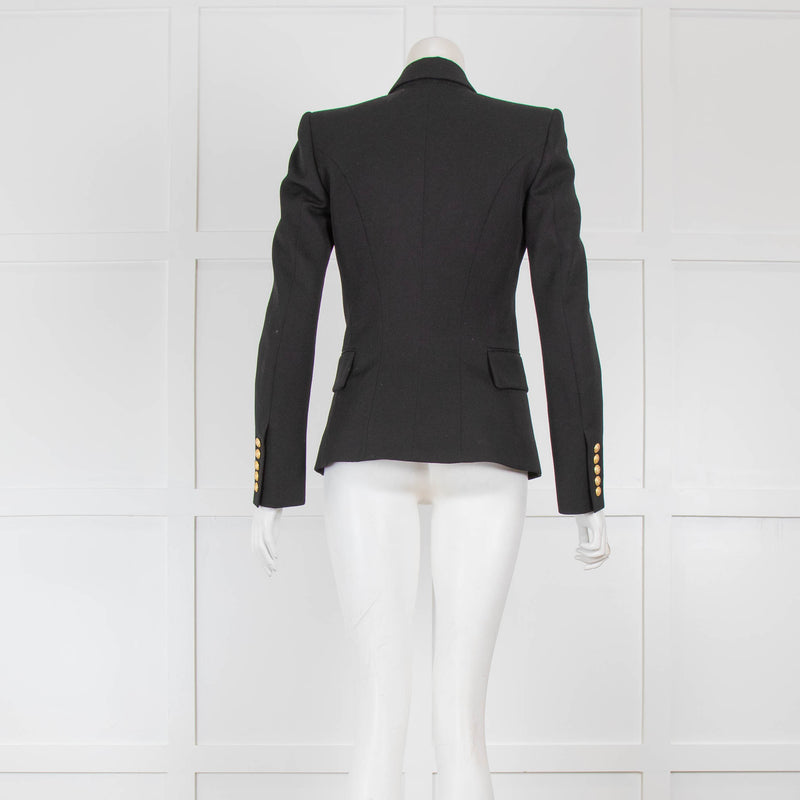 Balmain Classic Black Blazer with Gold Buttons