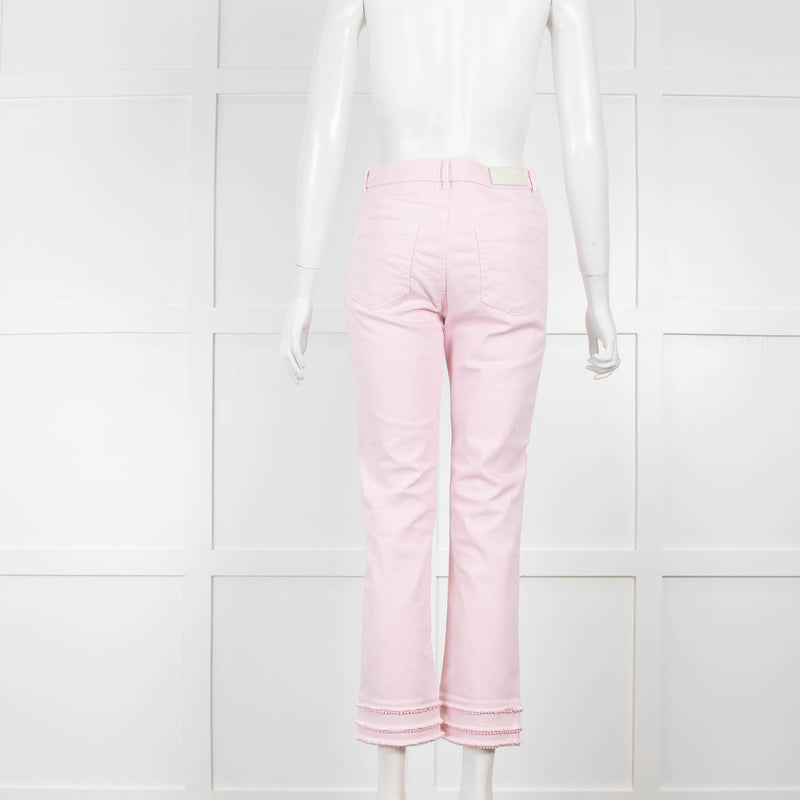 Marccain Pale Pink Cotton Jeans with Double Hem Details