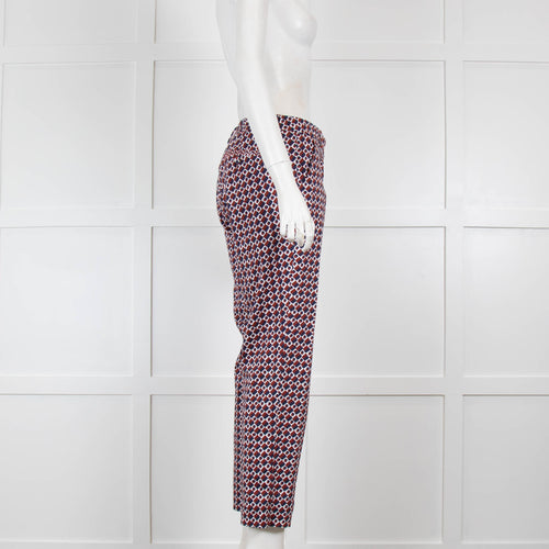 Weekend Maxmara Geometric Print Cotton Trousers