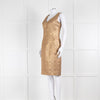 Carolina Herrera Gold Lilac Brocade Sleeveless Dress