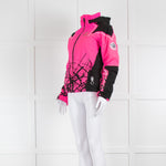 Rossignol Bright Pink Black Hooded Ski Jacket