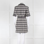 Maje Black White Check Tweedy Button Up Dress