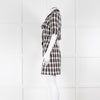 Maje Black White Check Tweedy Button Up Dress