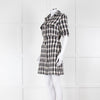 Maje Black White Check Tweedy Button Up Dress