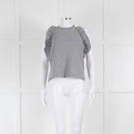 MSGM Grey Sleeveless Frilled Top