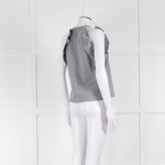 MSGM Grey Sleeveless Frilled Top