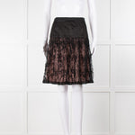 Louis Vuitton Black Lace Pink Lining Short Skirt