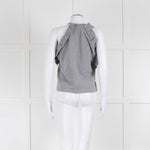 MSGM Grey Sleeveless Frilled Top