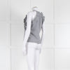 MSGM Grey Sleeveless Frilled Top