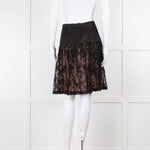 Louis Vuitton Black Lace Pink Lining Short Skirt