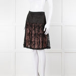 Louis Vuitton Black Lace Pink Lining Short Skirt