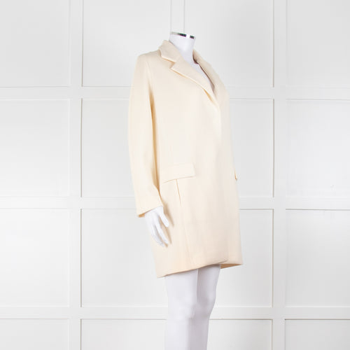 Amina Rubinacci Cream Wool Single Breasted Coat