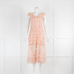 Alice McCall Pale Blush Pink Broderie Sleeveless Midi Dress